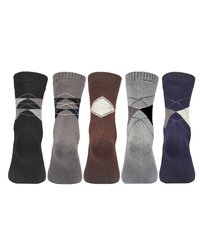 Extra Strechable Argyle Design Velvet Terry Socks