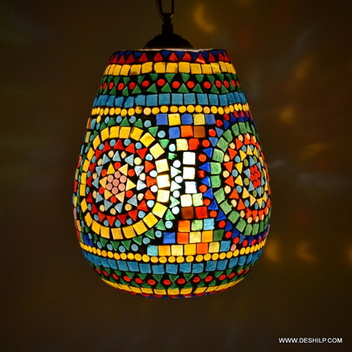Mosaic Hanging Lamps Flowers Desgin Mosaic Glass Hanging Light