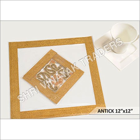 Transparent And Golden Antique Pvc Table Mat