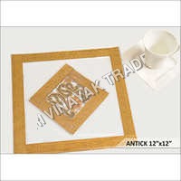 Transparent And Golden Antique Pvc Table Mat