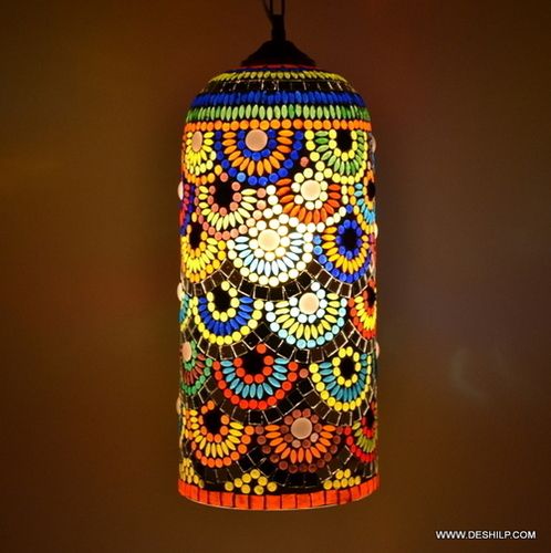 Glass Mosaic Hanging Lamp