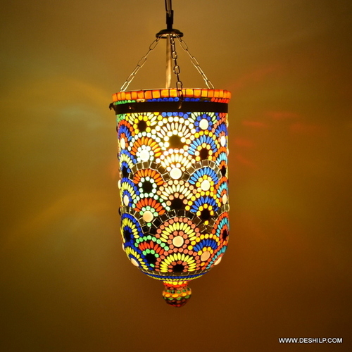 Home Decor Night Hanging Lamp Mosaic Glass Hanging