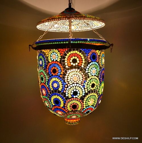 Glass Mosaic Hanging Lamp