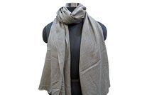Natural Grey Plain Cashmere Scarf