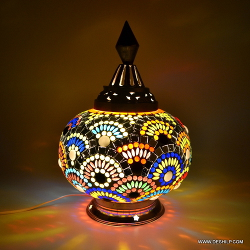 Glass Table Lamp Gifts & Decor Mosaic Glass Table Lamp