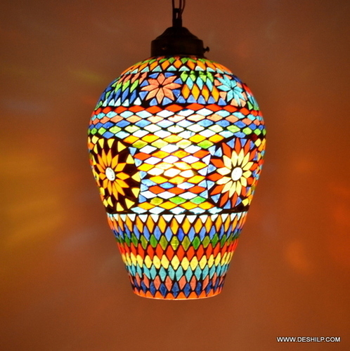 Home Decor Pendant Ceiling Light Hanging Night Lamp Multicolor Glass Home Decor Pendant Light Hanging Lamp