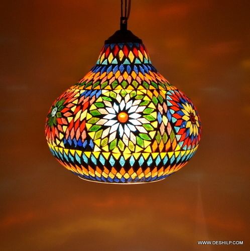 Pendant Light Hanging Night Multicolor Glass Home Decor