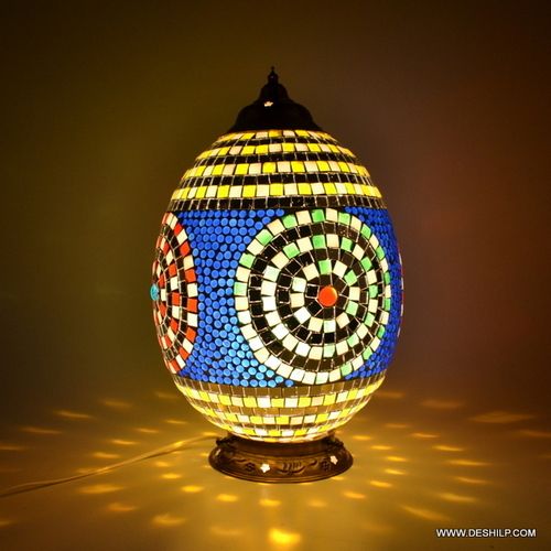 Multicolor Home And Bazaar Traditional Mosaic Glass Table Lamp