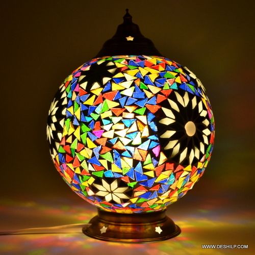 Multicolor Traditional Mosaic Glass Table Lamp Table Lamp Handcrafted Colourful