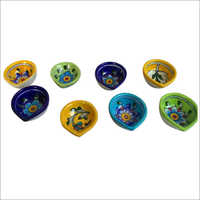 Blue Pottery Diya Set Design: Standard
