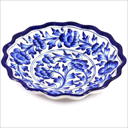 Blue Pottery Lotus Plate