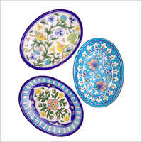 Blue Pottery Oval Dish Plate Design: Standard