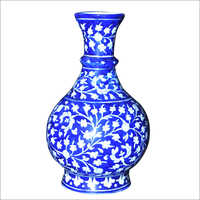 Surahi Flower Blue Pottery Vase Design: Standard