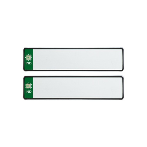 Chromatised Aluminium Number Plate - Medium Size, Green Color | Lightweight, Retro Reflective Sheet, Anti-Corrosive Back Side Coating, Superior Punching Quality, 1-Year Warranty