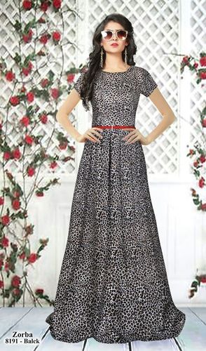 Coffee Printed Gown