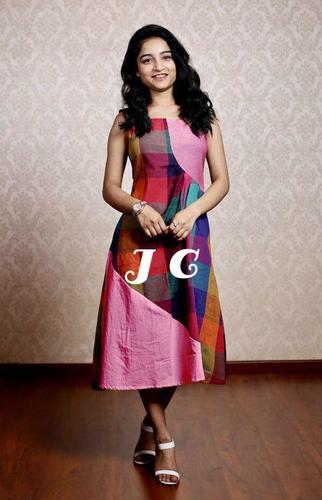 multicolour checked kurti