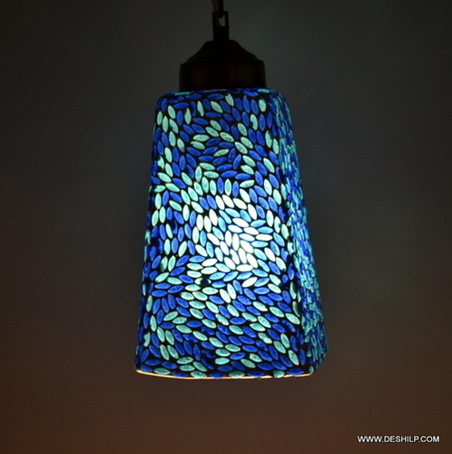 Art Handmade Hanging Star Lamp Multicolor Glass Home Decor