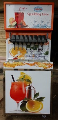Cold Drink Dispenser - Stainless Steel, 42x36x65 Inch, White And Orange | Fully Automatic Digital, 10 Flavor Soda Machine