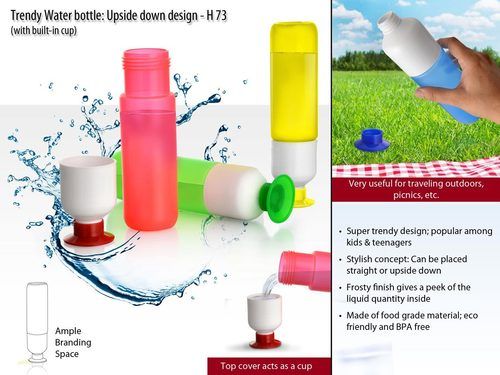 Plastic Built-In Cup Water Bottle