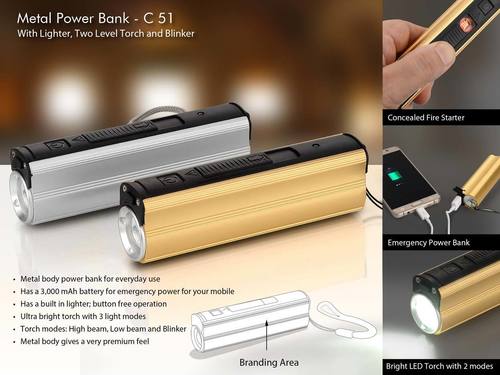 Golden And Grey Lighter Power Bank