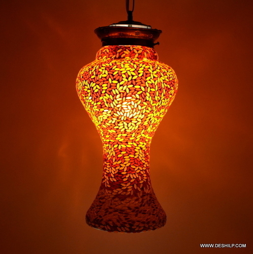 Lustrogift Decorative Hanging Glass Panel - Color: Green And Yellow