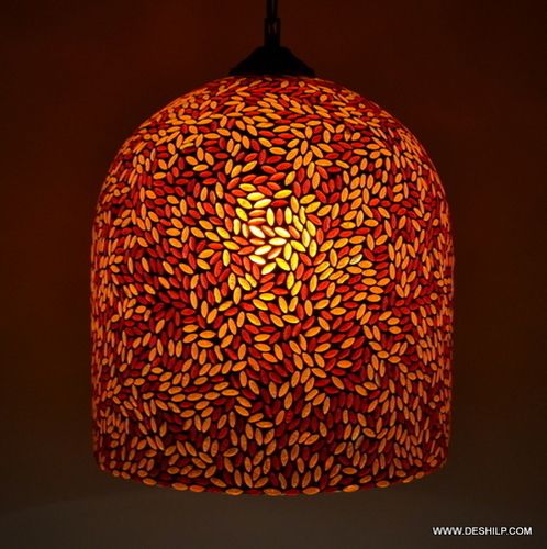 ORANGE MOSAIC GLASS WALL HANGING