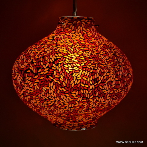 Red And Yellow Vintage Lamp Hanging Light Amber Glass Hanging Glass Pendant Hanging Lamp Glass