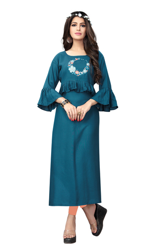 Blue Designer Reyon Kurti