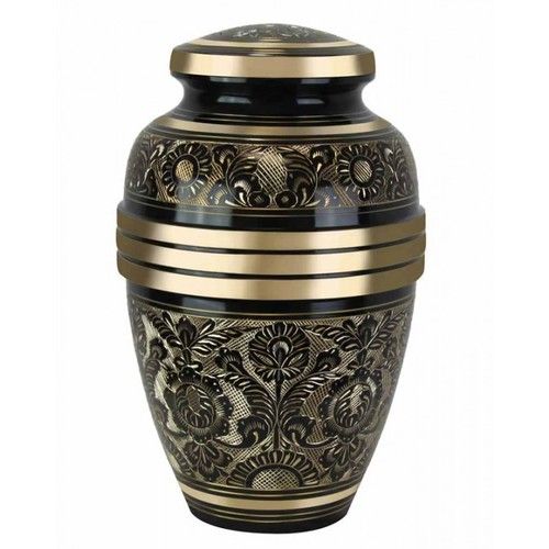 Black And Golden Brass Embossed Urns