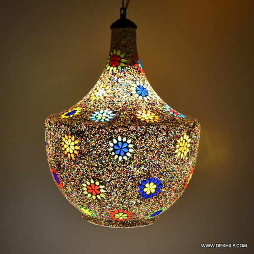 Antique Shape Big Glass Light Mosaic Hanging Lamps