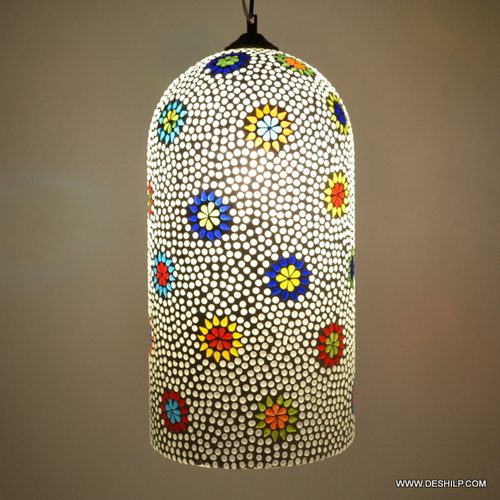 Hanging Light Vintage Pendant Hanging Lamp Mosaic Glass Hanging Lamp