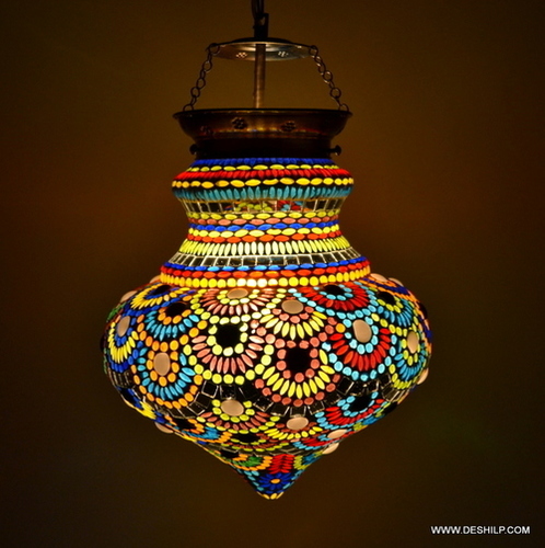 Vintage Antique Hanging Pendant lite Glass Decoration Lamp Diwali Festival