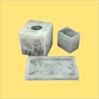 White Marble Bath Set