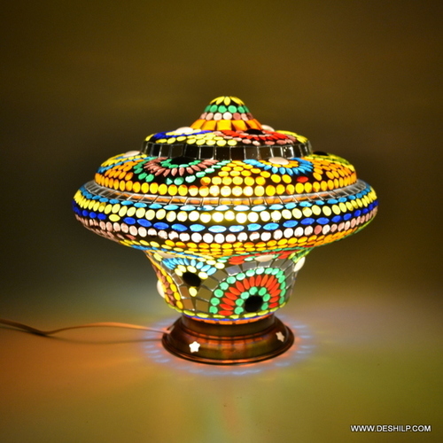 Multicolor Decorated Table Lamp Handcrafted