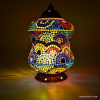 Handcrafted Colourful Design Mosaic Table Glass lamp Lamp