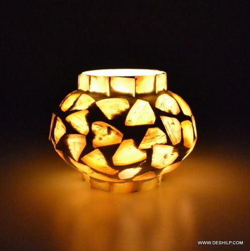 SML SEAP GLASS T LIGHT CANDLE VOTIVE