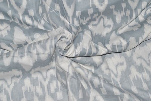 Grey Ikat Printed 100% Cotton Running Sewing Fabric