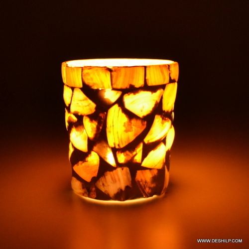 GLASS DECOR ROUND SHAPE CANDLE HOLDER