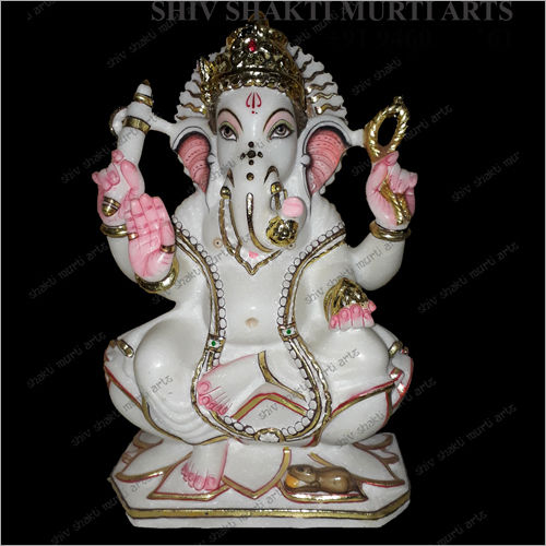 Sculpture Marble Lord Ganesha Polished Statue