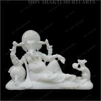 Sculpture White Marble Ganesha Statue