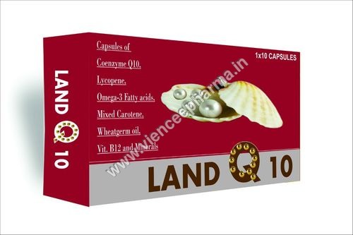 Capsules of Coenzyme Q10, Lycopene, Omega 3 Fatty Acids, Mixed Carotene, Wheat germ oil, Vit. B12 and Minerals