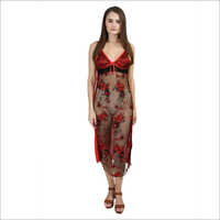 Transprent Women's Designer Embroidered Nighties