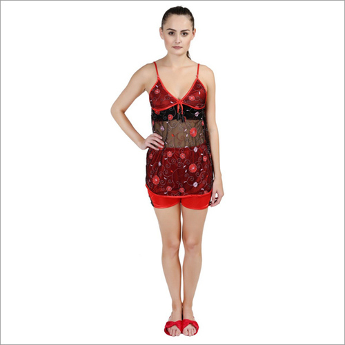 Red Embroidered Nightdress