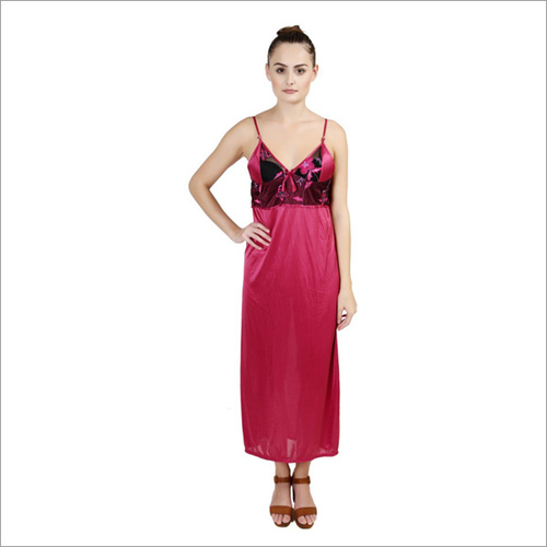 Red Designes Pink Nightdress