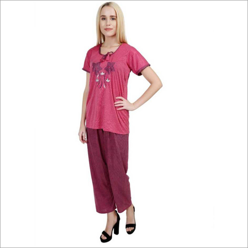 Silk Nightgown Set - M, S, XXXL | Embroidered, Flocked, Crocheted, Ruffled, Short Sleeves, Summer Comfort in Pink