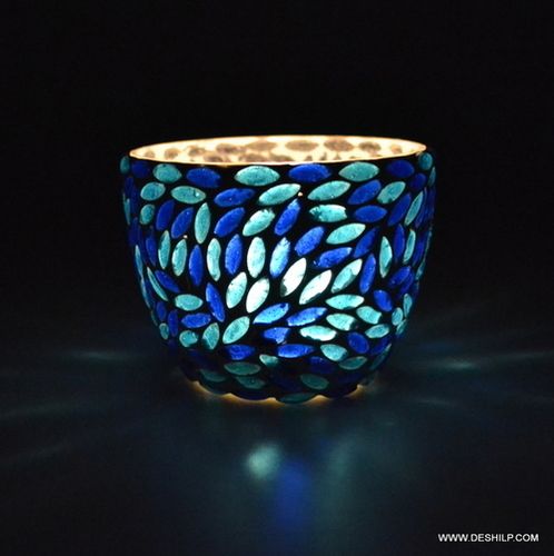 GLASS MOSAIC CANDLE HOLDER