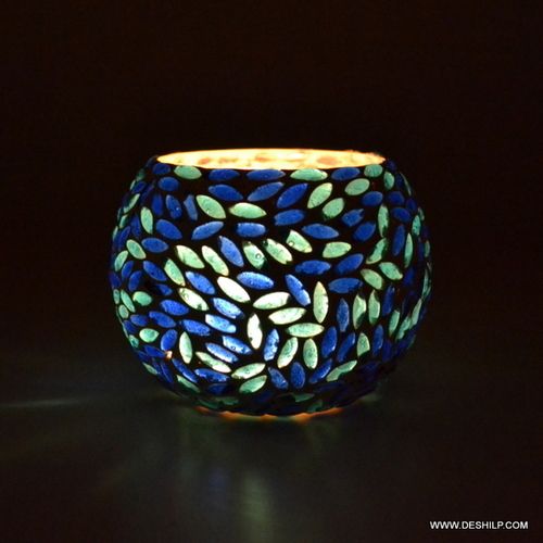 DECOR DESIGN GLASS MOSAIC CANDLE