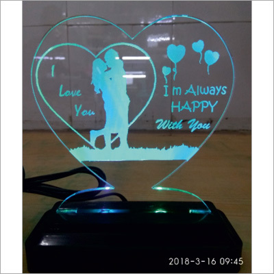 3D LED Heart Shape Lamp With Stand
