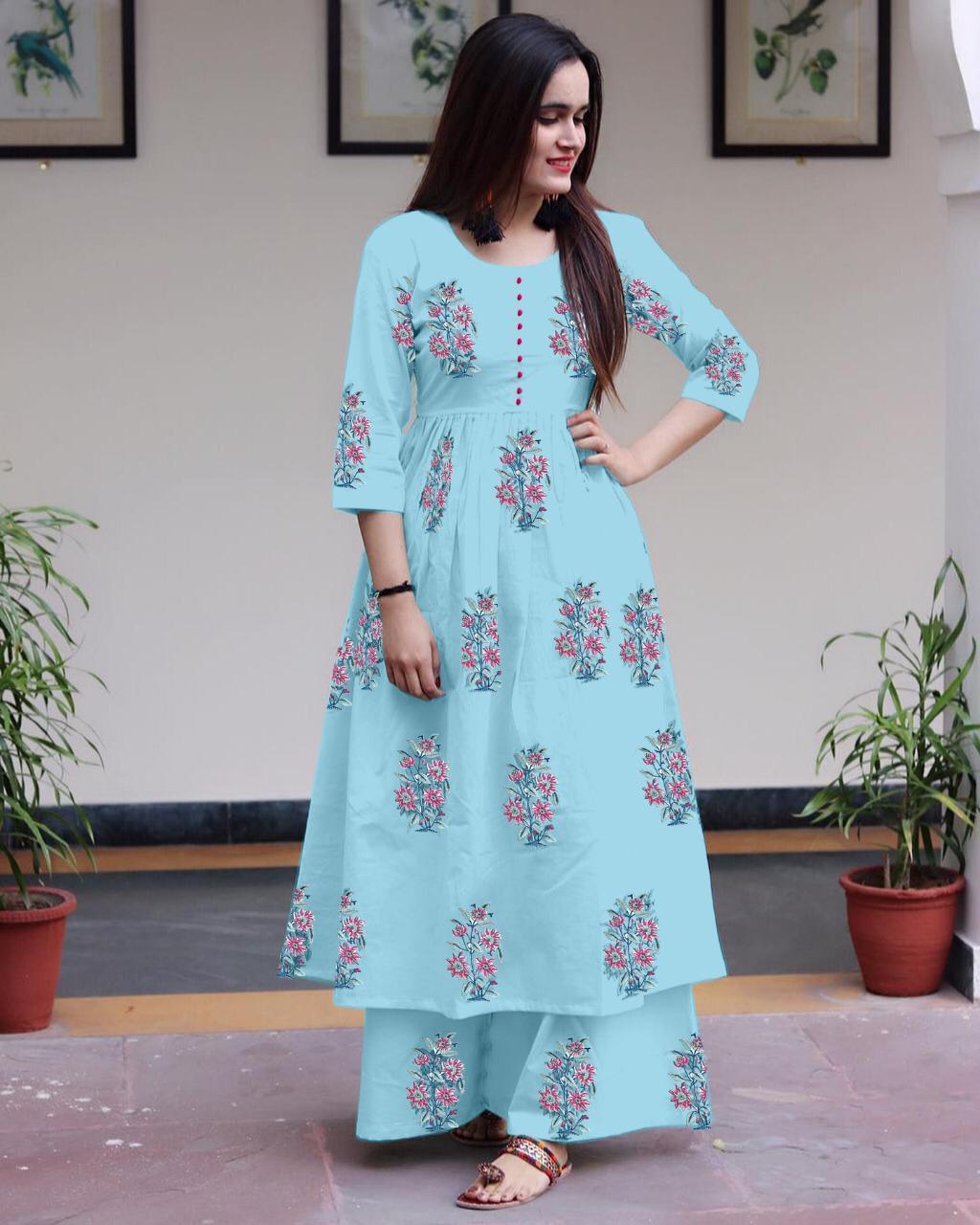 Ladies Printed Straight Suits