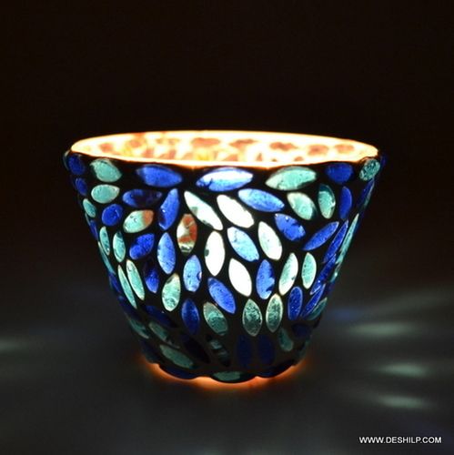 MOSAIC GLASS T LIGHT CANDLE